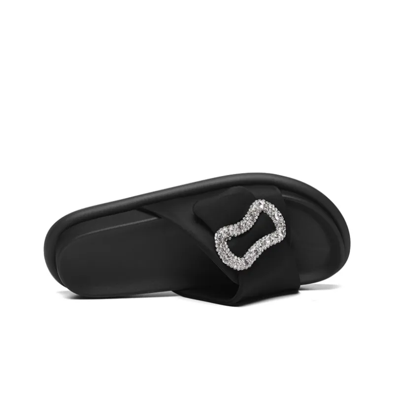 Golden Silk Rabbit Slide Slippers Women's-2
