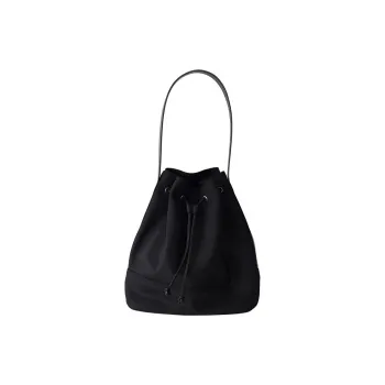 NOTHING WRITTEN Nylon Bucket Bag Handbag Shoulder Bag Women's Black