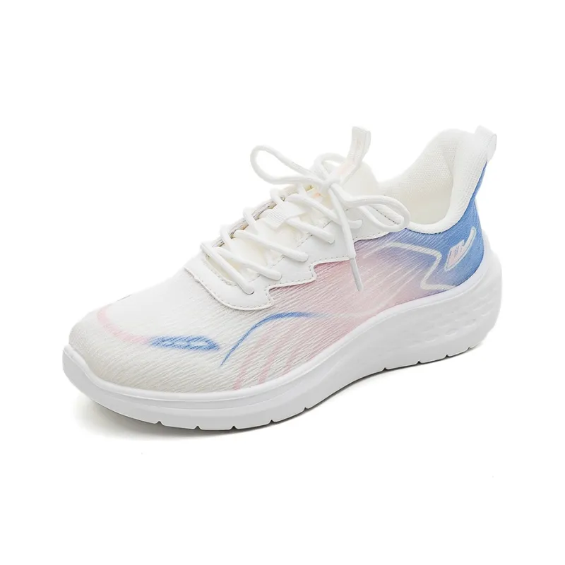 Warrior Breathable And Slip Resistant Low Top Casual Shoes Women's White Pink Blue-2