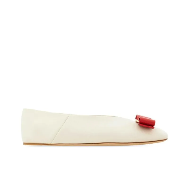 FERRAGAMO Vara Leather Ballerina Shoes-1