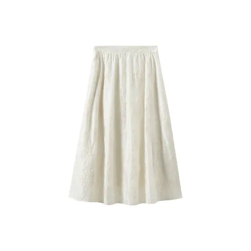 Inman Casual Long Skirts Women's Pear Blossom Beige