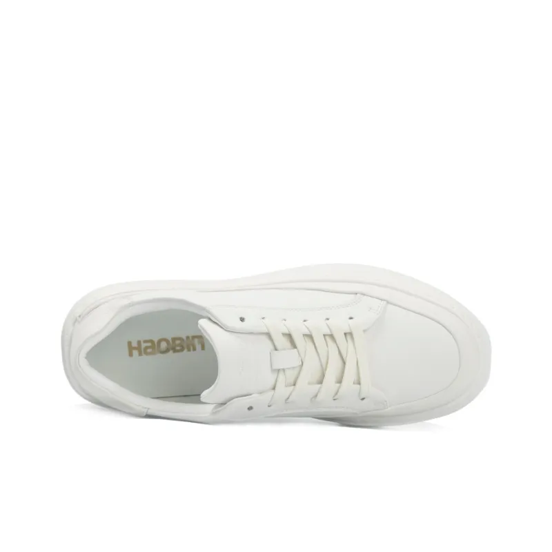 Haobin Coverage Low-Top Skateboard Shoes Unisex White-2