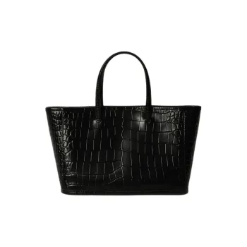 NOTHING WRITTEN Cow Leather Handbag Unisex Black