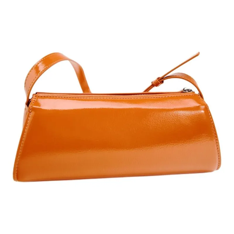ZARA Polyurethane Handbag Shoulder Bag Small Size Women's Orange-2