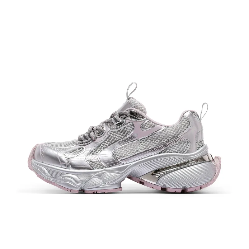 C°BANNER Cushioning, Slip Resistant, Abrasion Resistant, Height Increasing Low Top Chunky Sneakers Women's Pink-0