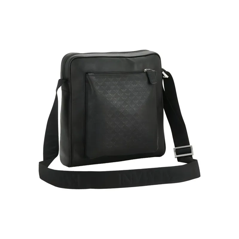 EMPORIO ARMANI Cow Leather Messenger Bag Shoulder Bag Men's Black-3