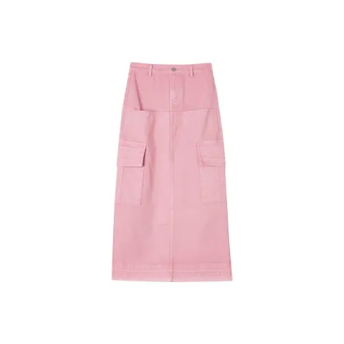 CoLove Denim Long Skirts Women's Light Pink