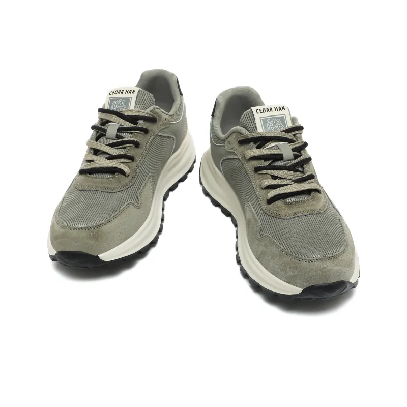 CEDAR HAN Anti-Slip And Wear-Resistant Lightweight Low-Top Casual Shoes Unisex Olive Green-4