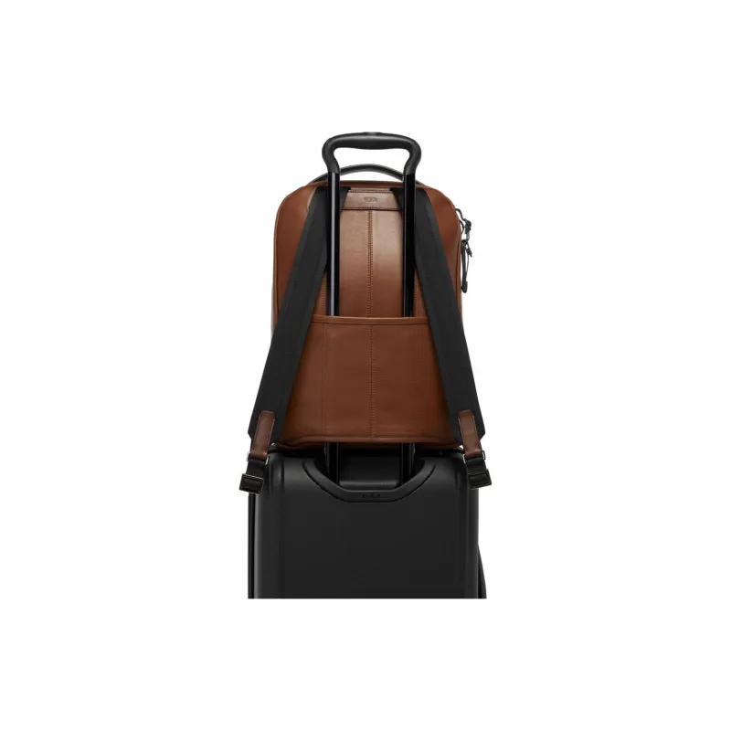 TUMI Smooth Leather Backpack Men's Brandy Brown-4