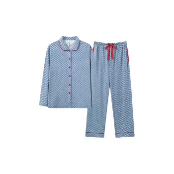 MIIOW Pajama Set Women's Blue Plaid