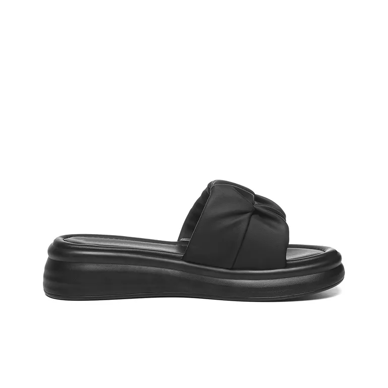 Golden Silk Rabbit PU Polyurethane Slip-Resistant Slide Slippers Women's-1