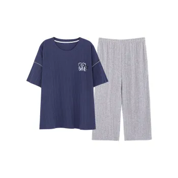 The Story Of The Flower Season Pajama Set Women's Navy Blue