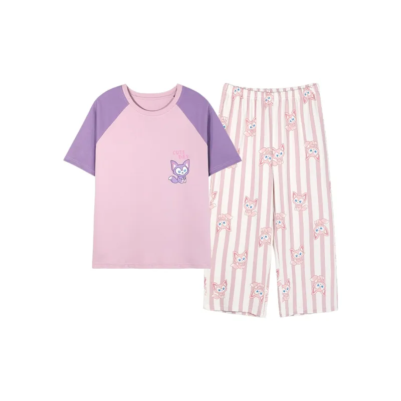 The Story Of The Flower Season Pajama Set Women's Light Purple-0