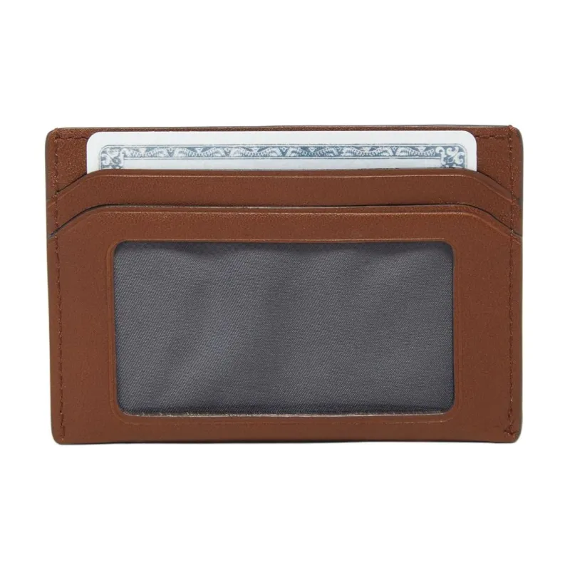 TUMI Leather Card Holder Men's Brandy Brown-1