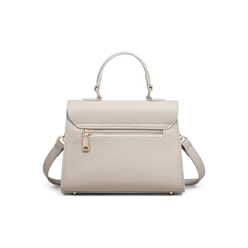 MILLIE'S Cow Leather Handbag Shoulder Bag Crossbody Bag Regular Women's Milkshake White/Smoke Gray-4