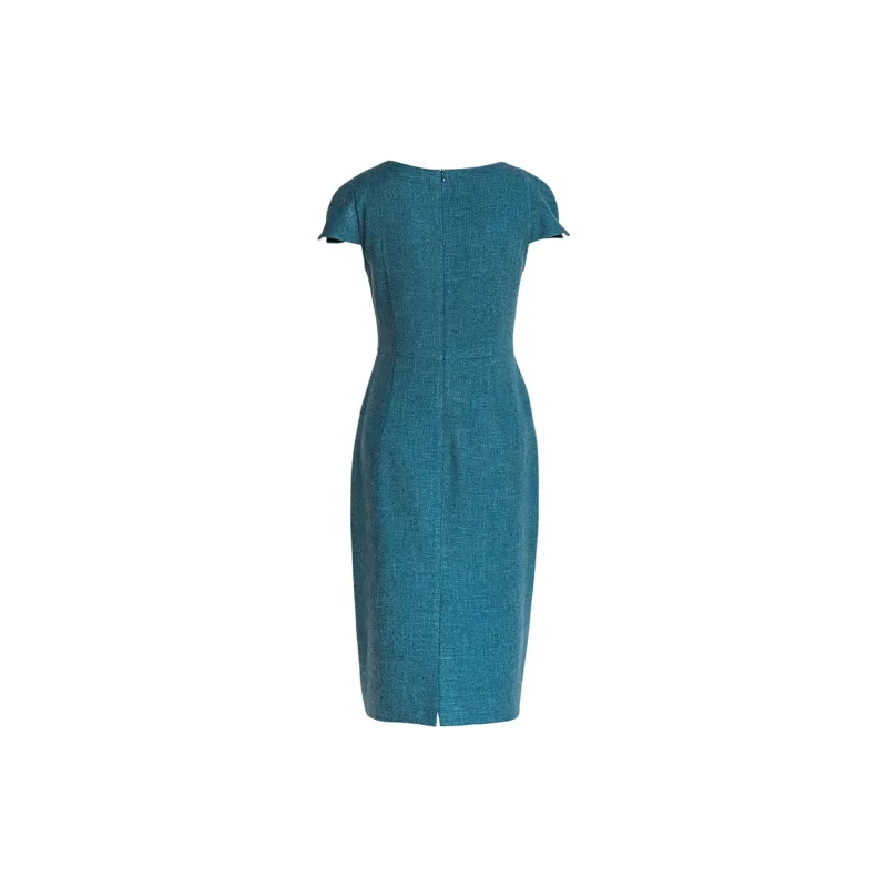 ROEYSHOUSE Short Sleeved Dresses Women's Peacock Blue-1