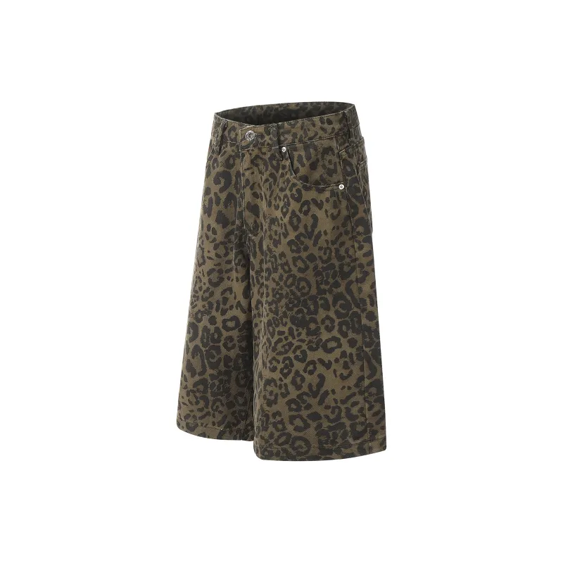 MT99 Casual Shorts Unisex Leopard Print-2
