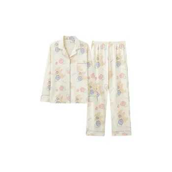 MIIOW Pajama Set Women's Milk White Floral