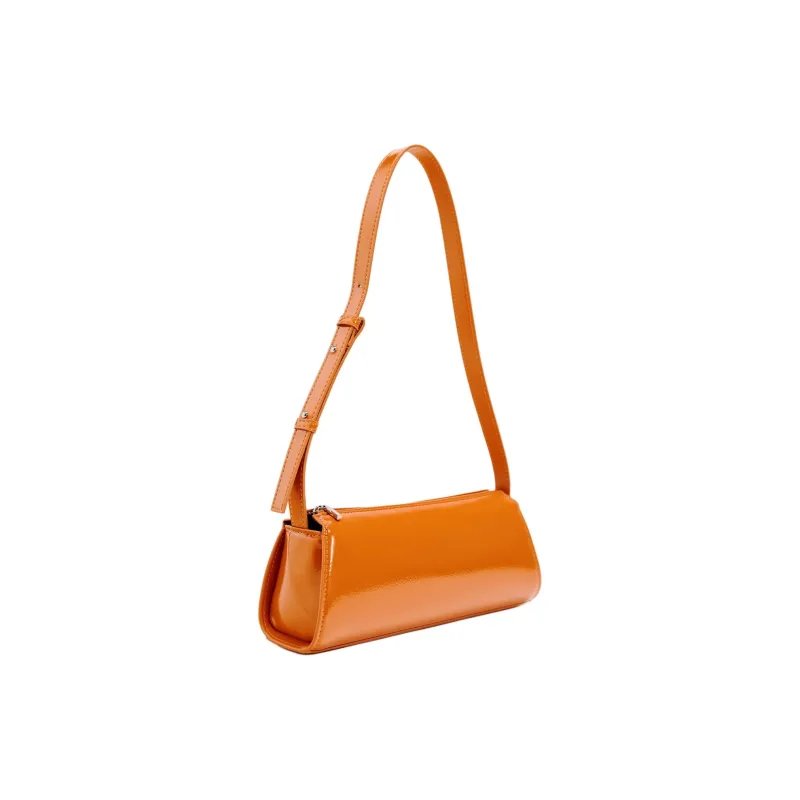 ZARA Polyurethane Handbag Shoulder Bag Small Size Women's Orange-1