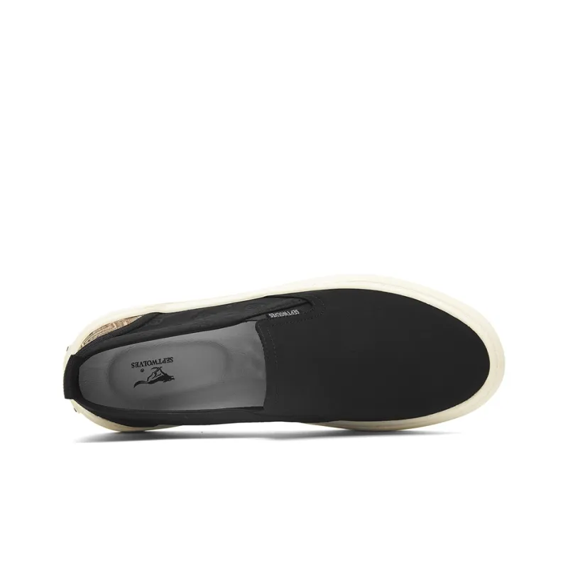 SEPTWOLVES Low-Top Canvas Shoes Men's Black-4