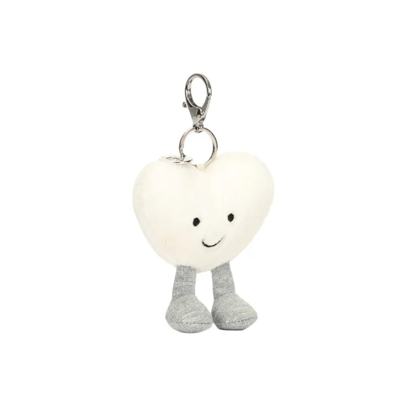 JELLYCAT Amuseables Cream Heart Bag Charm-1