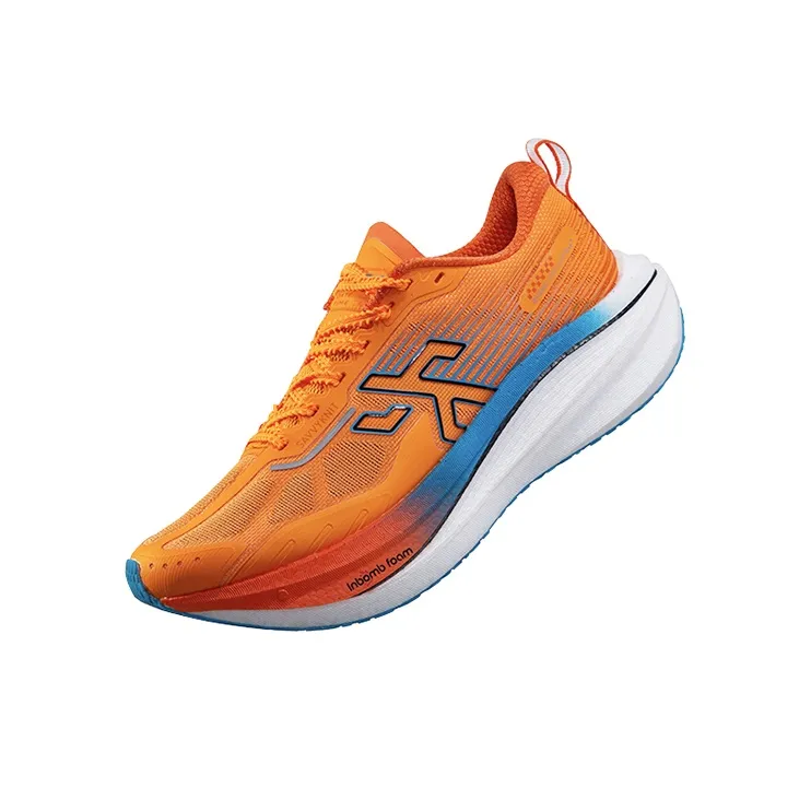 Dumb Cards Cushioning Anti Slip And Wear Resistant Lightweight Rebound Low Top Running Shoes Unisex Flame Orange-5