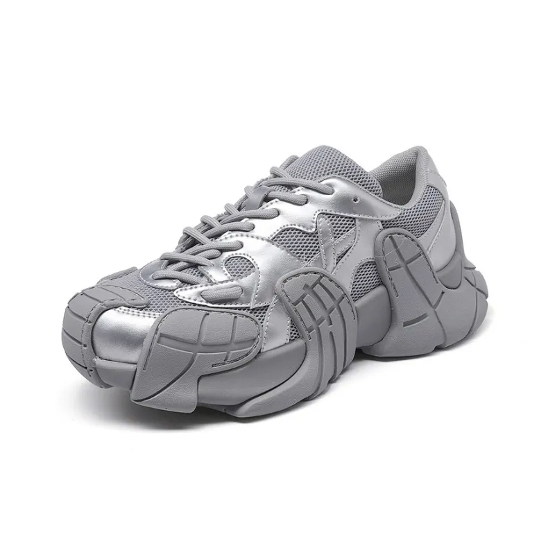 H2 Anti Slip Wear Resistant Low Top Chunky Sneakers Unisex White-18