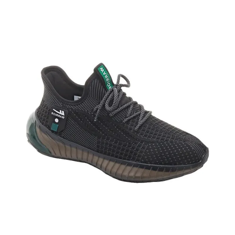 Warrior Abrasion Resistant Breathable Low Top Casual Shoes Men's Black Green-1