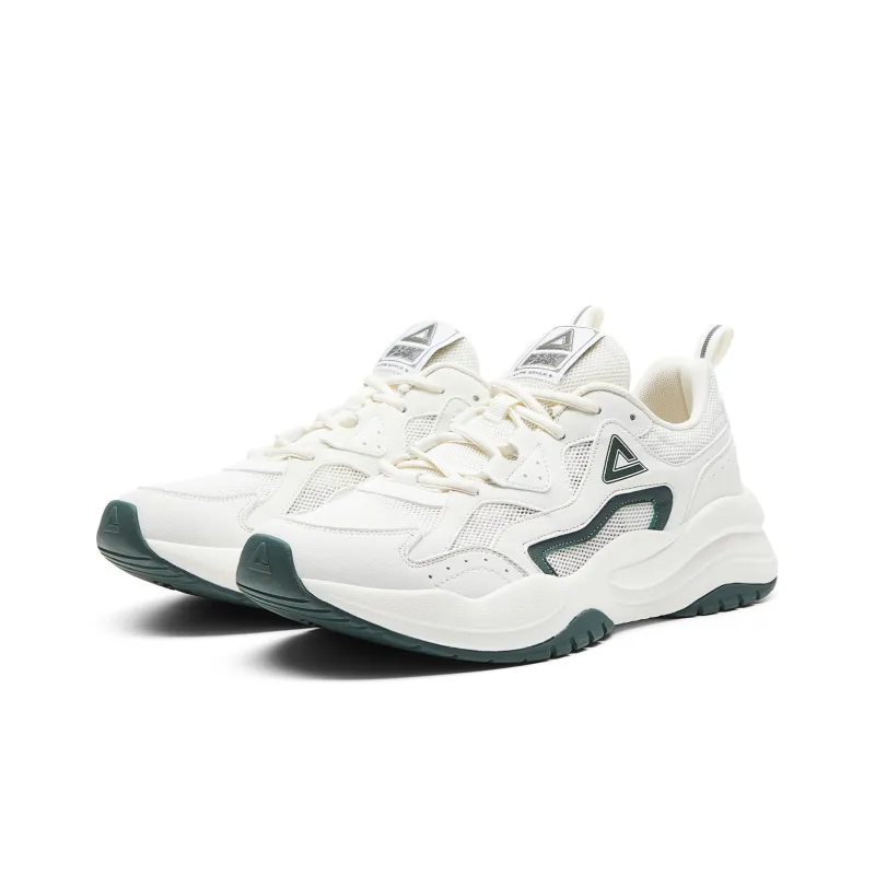 PEAK Shock Absorbing, Non Slip, Wear Resistant, Breathable And Lightweight Low Top Casual Shoes Men's Ecru Fruit Green-2