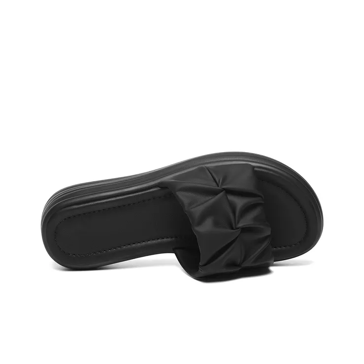 Golden Silk Rabbit PU Polyurethane Slip-Resistant Slide Slippers Women's-3