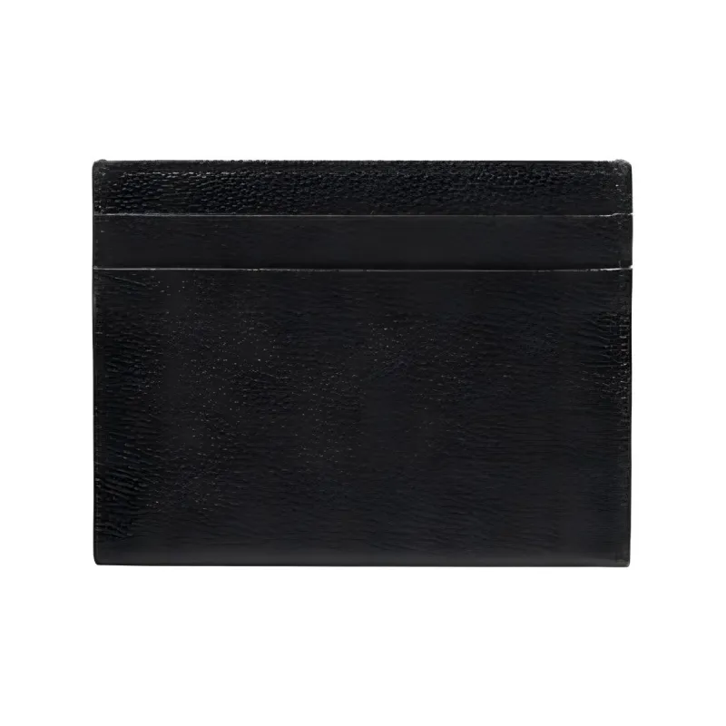 Burberry Grained Leather Card Clip Card Holder Wallets Women's Black-2