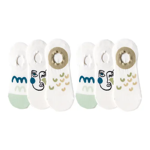 MIIOW No-Show Socks Women's 6 Pack Pattern Double Puzzle