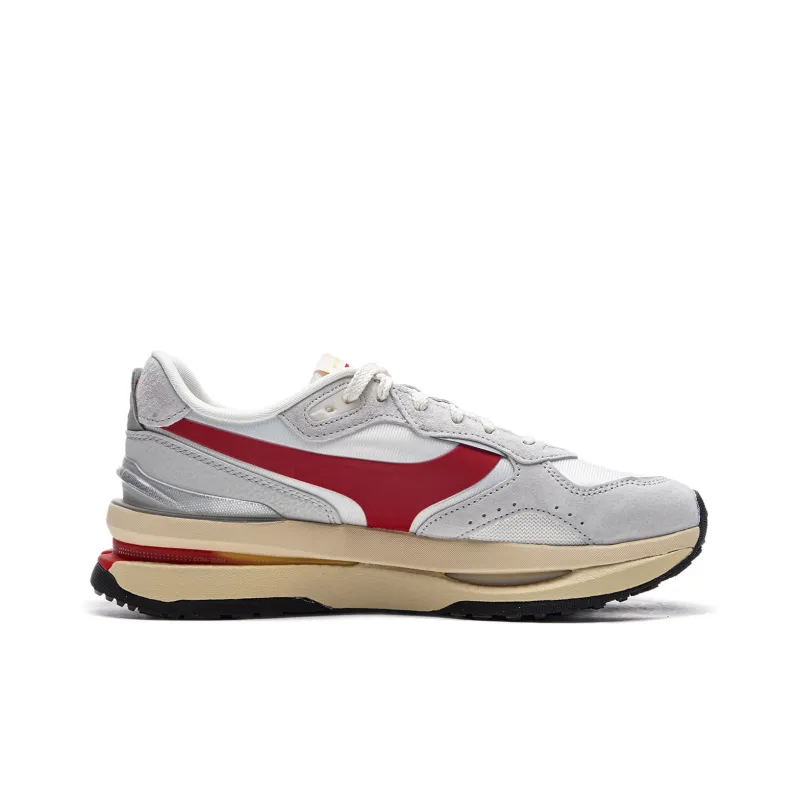 LiNing Honor Renew Cushioning Anti Slip Wear Resistant Breathable Support Rebound Low Top Casual Shoes Men's Gray White-1