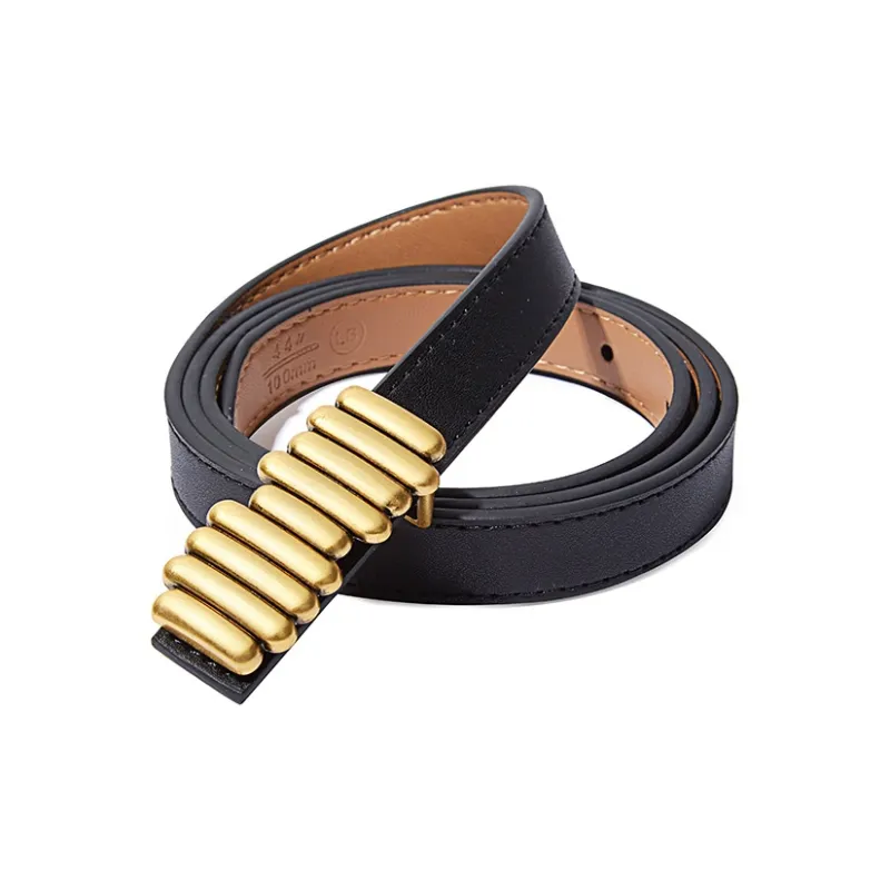 TUCANO Cow Split Leather Leather Belts Women's Black/Coffee/White Width  1.8cm-1