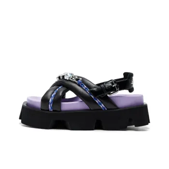 CHERYKALLY Beach Sandals Women's Black/Purple