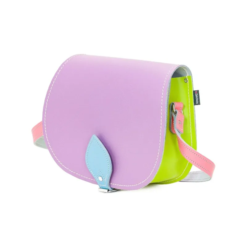 Zatchels Leather Saddle Bags Shoulder Bags Small Size Women's Pink Prism-1