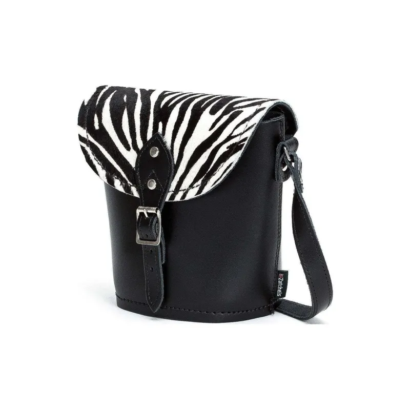 Zatchels Leather Crossbody Bag Shoulder Bag Women's Zebra Black/White-1