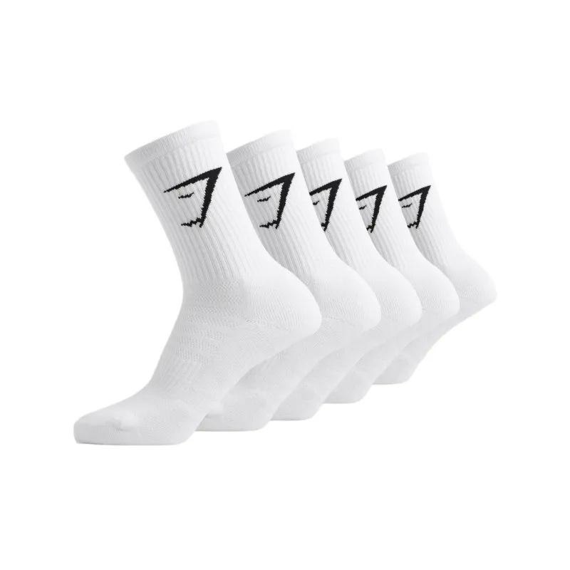 GYMSHARK Mid-Calf Socks Women's 5 Pack White-0