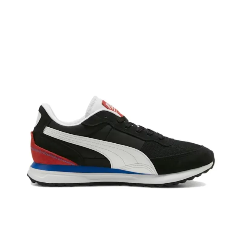 PUMA Rider FV Road Rider Anti Slip Wear Resistant Low Top Casual Shoes Men's Black White-1