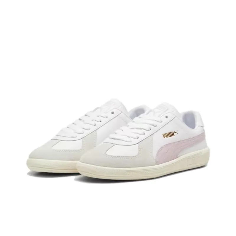 PUMA Army Trainer Puma Waterproof And Wear resistant Low Top Skateboard Shoes Unisex White Gray Pink-2