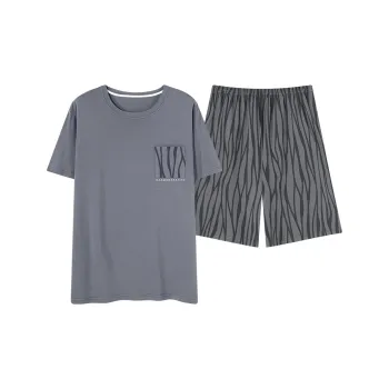 The Story Of The Flower Season Pajama Set Men's Slate Gray