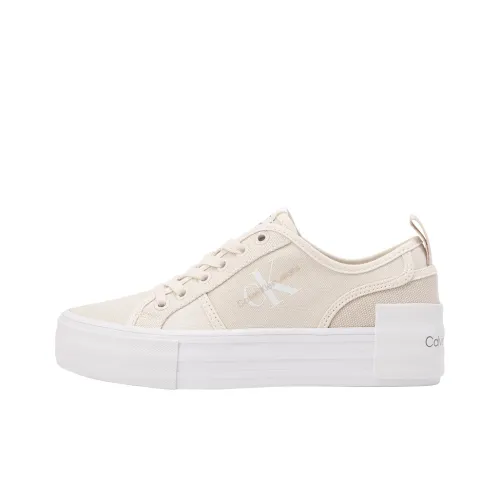 Calvin Klein Canvas Shoes Women's Low-Top Eggshell Yellow