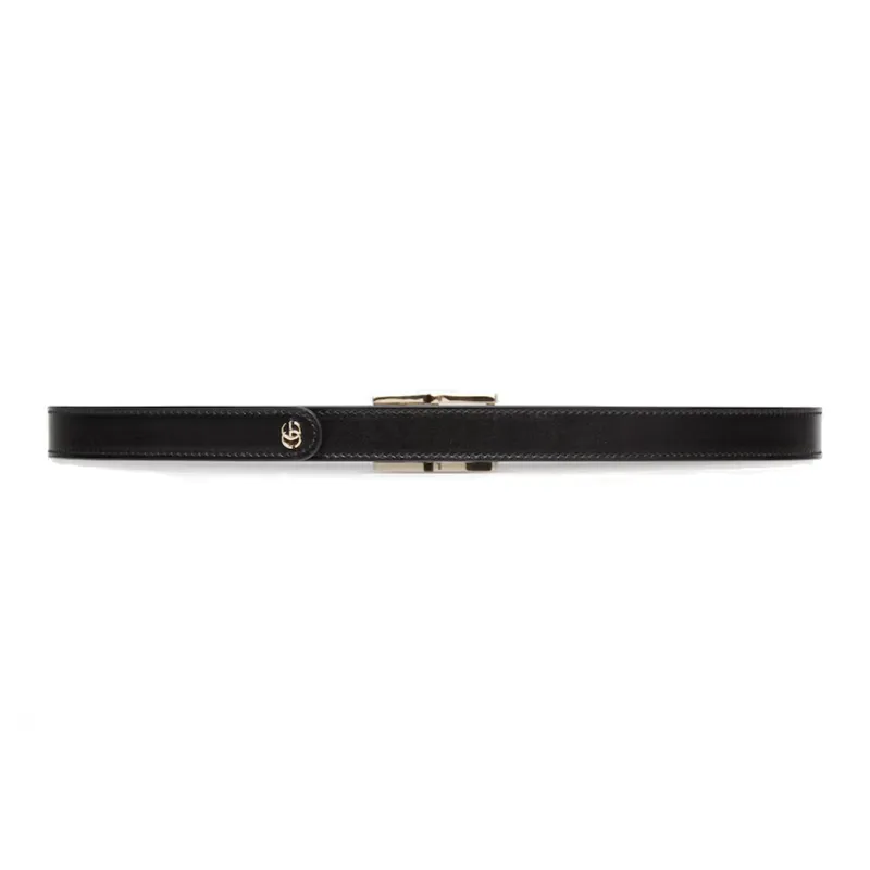 GUCCI Reversible Thin Belt With Rectangular Buckle-2