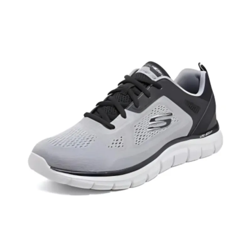 Skechers Track Abrasion Resistant Low Top Running Shoes Men's Gray Black-2
