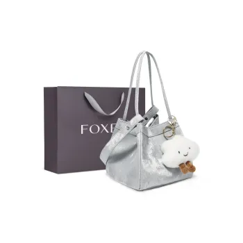 FOXER Synthetic Leather Bucket Bag Handbag Regular Women's Silver Shadow Shimmer/Champagne Phantom/The Wizard Of Oz