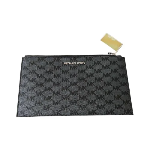 MICHAEL KORS Jet Set Coated Canvas Clutch Women's Black