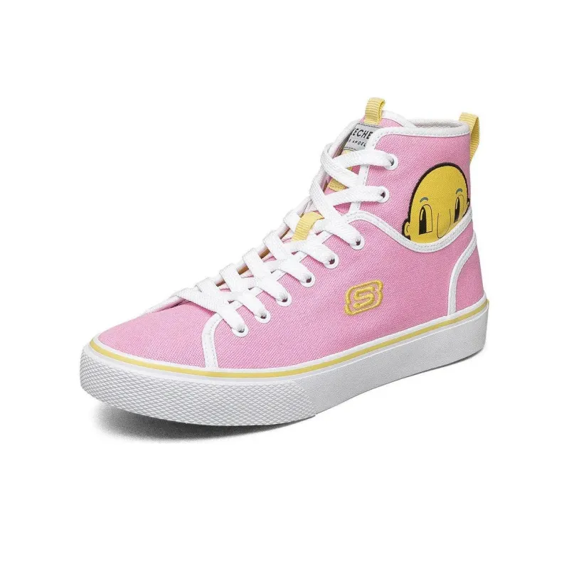 Skechers Street Slip Resistant Abrasion Resistant Shock Absorbers High Top Canvas Shoes Women's Pink-2