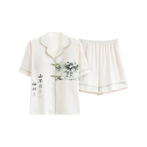 The Story Of The Flower Season Pajama Set Women's White