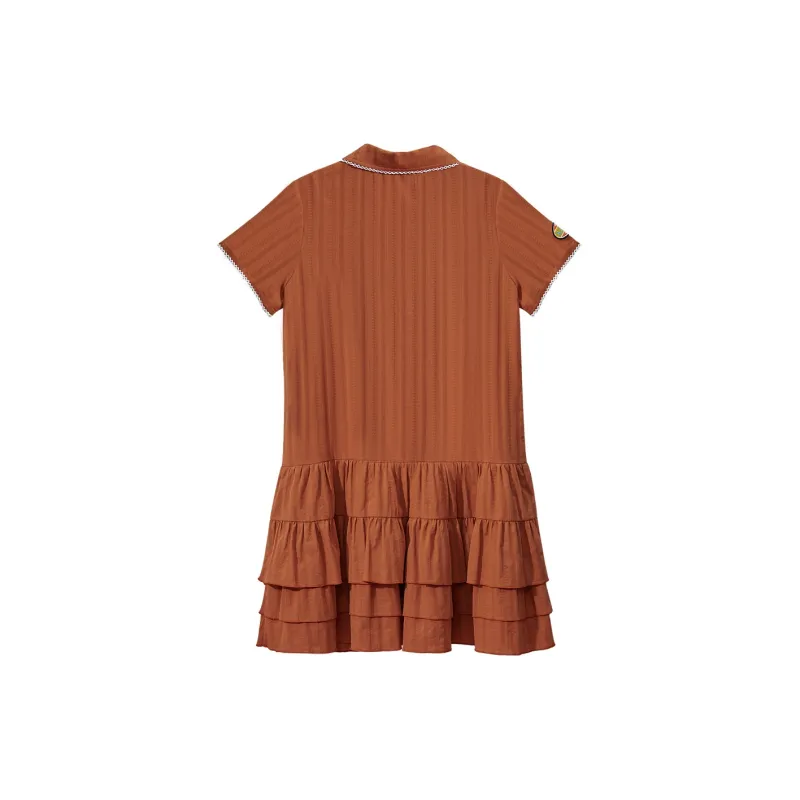 B.Duck Short Sleeved Dresses Women's Orange-1