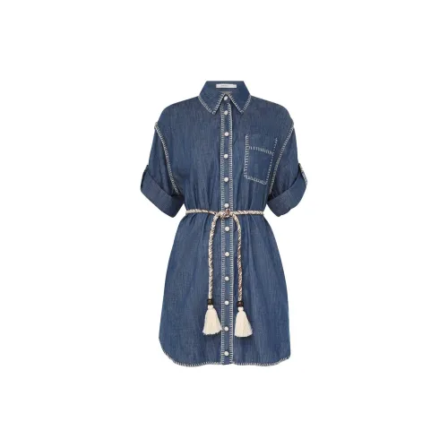 Zimmermann Short-Sleeved Dresses Women's Railroad Blue